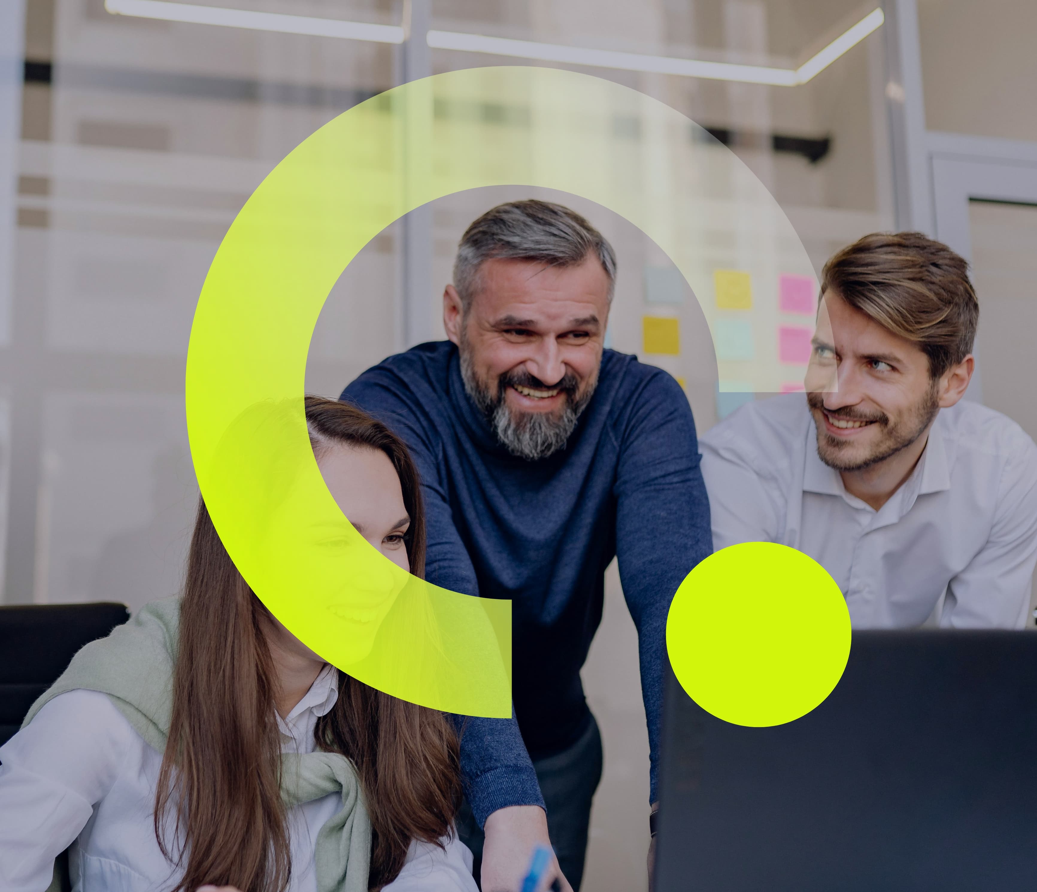 Team collaborating on policy administration technology